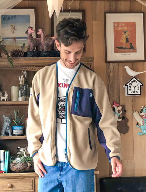 《期間限定アウトレット》【UNISEX】ソフトタッチフリースノーカラーフルジップ
