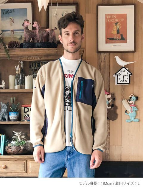 ソフトタッチフリースノーカラーフルジップ   ブランドのドッグデプト/DOG DEPT