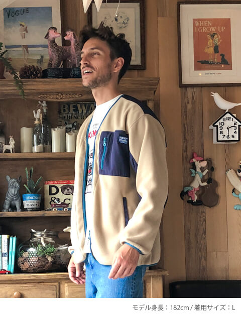 ソフトタッチフリースノーカラーフルジップ   ブランドのドッグデプト/DOG DEPT