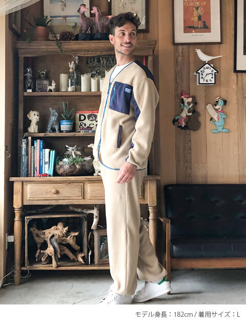 ソフトタッチフリースノーカラーフルジップ   ブランドのドッグデプト/DOG DEPT