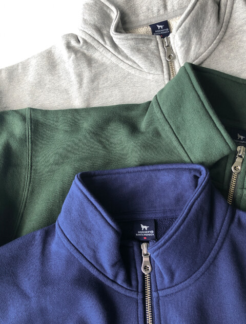 リアルドッグカレッジ刺繍ハーフジップスウェット   ブランドのドッグデプト/DOG DEPT