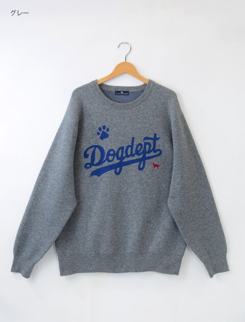 スポーツロゴクルーニット   ブランドのドッグデプト/DOG DEPT