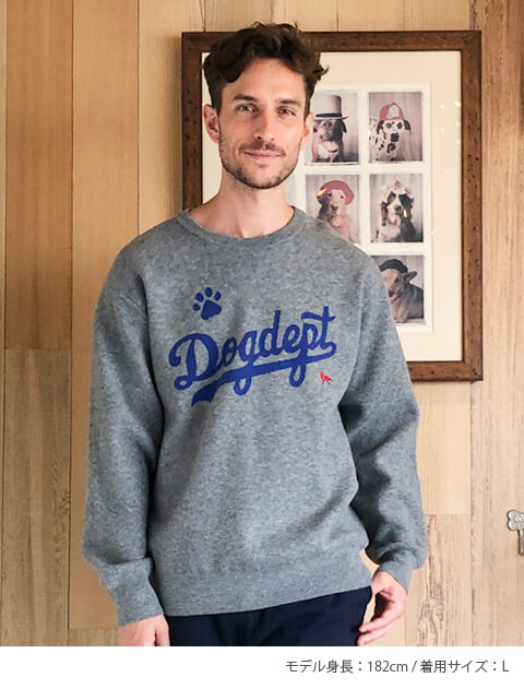 DOGDEPT ドッグデプト 裏ボア付き フェアアイルニット ネイビー BL UNISEX】スポーツロゴクルーニット