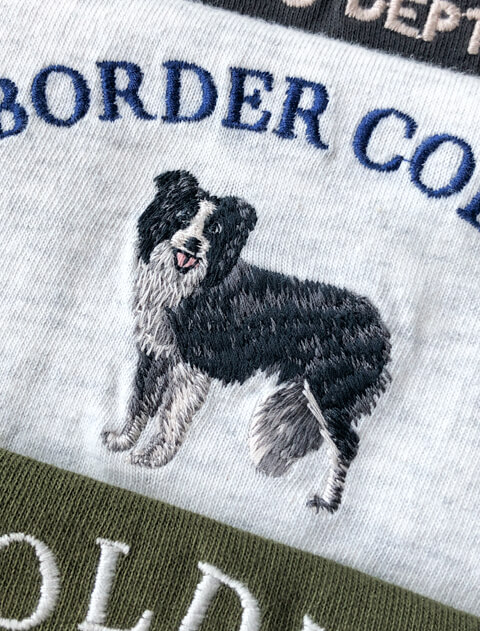 リアルドッグカレッジ刺繍ロンT   ブランドのドッグデプト/DOG DEPT