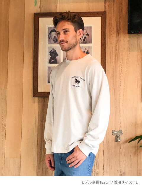 リアルドッグカレッジ刺繍ロンT   ブランドのドッグデプト/DOG DEPT