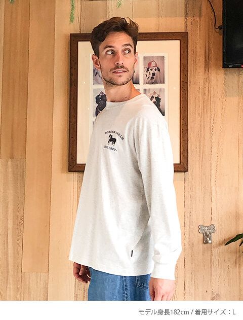 リアルドッグカレッジ刺繍ロンT   ブランドのドッグデプト/DOG DEPT