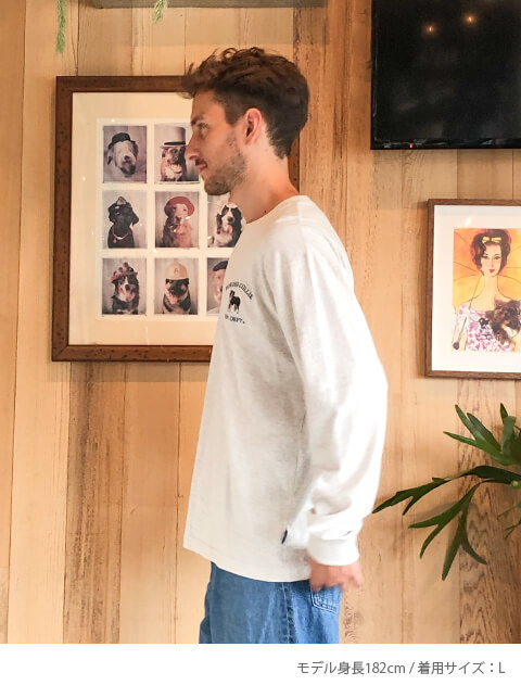 リアルドッグカレッジ刺繍ロンT   ブランドのドッグデプト/DOG DEPT