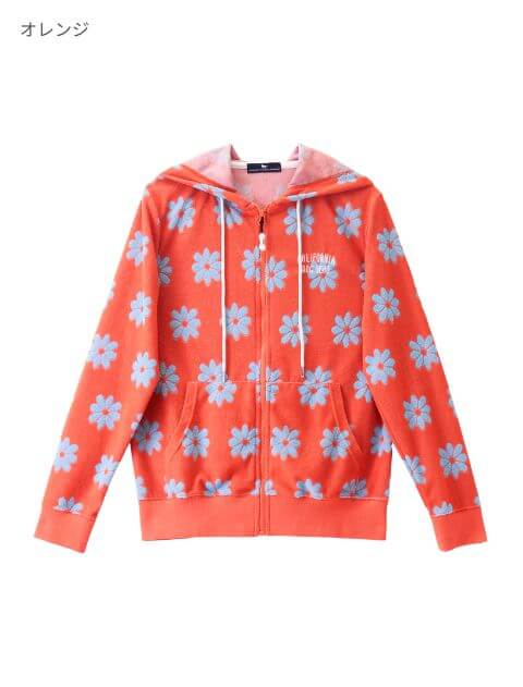 フラワーパイルジップパーカー  ブランドのドッグデプト/DOG DEPT