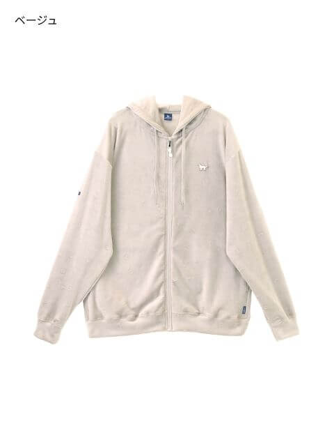 ストレッチベロアジップパーカー  ブランドのドッグデプト/DOG DEPT