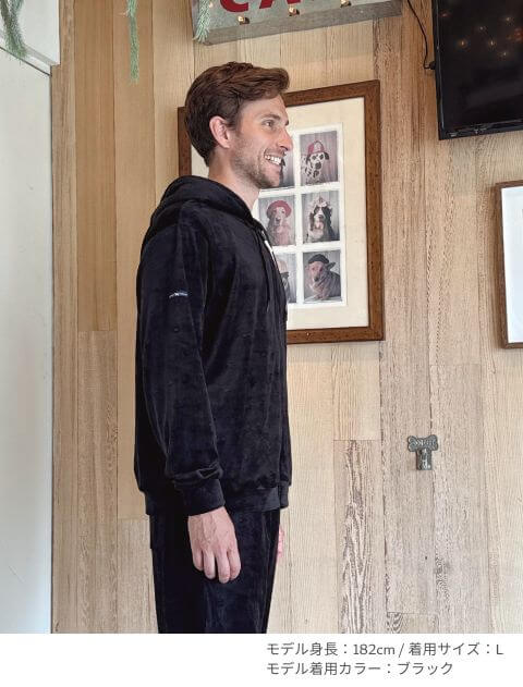 ストレッチベロアジップパーカー  ブランドのドッグデプト/DOG DEPT