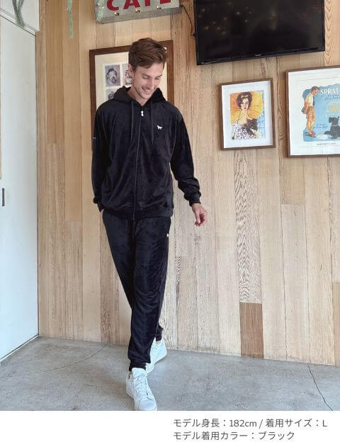 ストレッチベロアジップパーカー  ブランドのドッグデプト/DOG DEPT