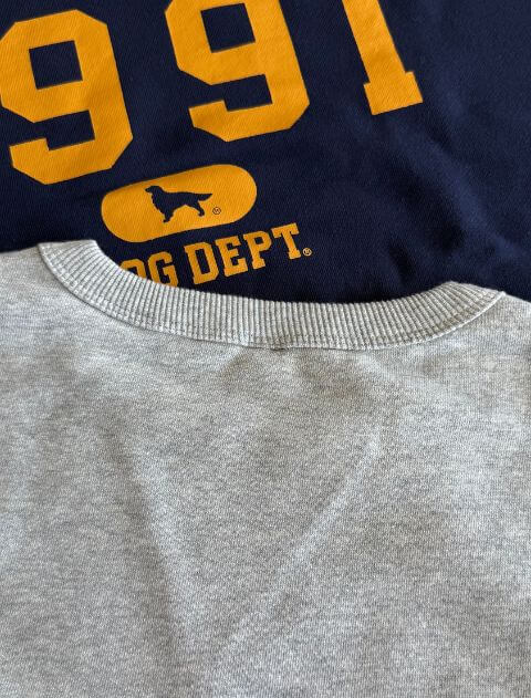 カレッジロゴクルースウェット  ブランドのドッグデプト/DOG DEPT