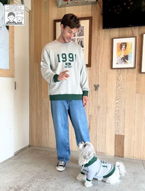 カレッジロゴクルースウェット  ブランドのドッグデプト/DOG DEPT