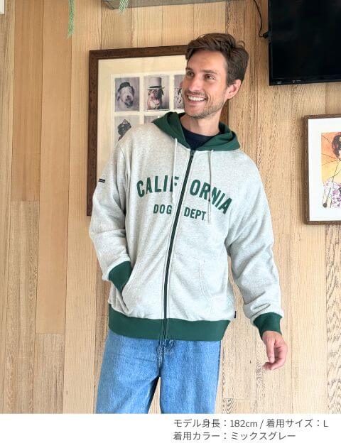 カレッジロゴジップパーカー  ブランドのドッグデプト/DOG DEPT