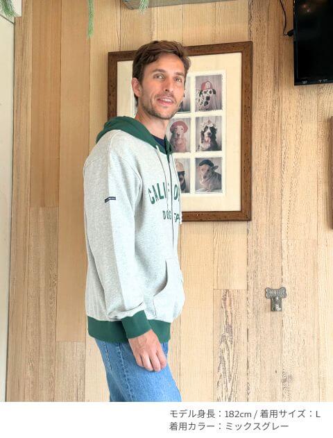 カレッジロゴジップパーカー  ブランドのドッグデプト/DOG DEPT