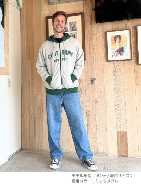 カレッジロゴジップパーカー  ブランドのドッグデプト/DOG DEPT