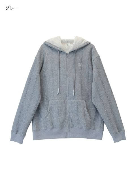 裏ボアケーブルジップパーカー ブランドのドッグデプト/DOG DEPT