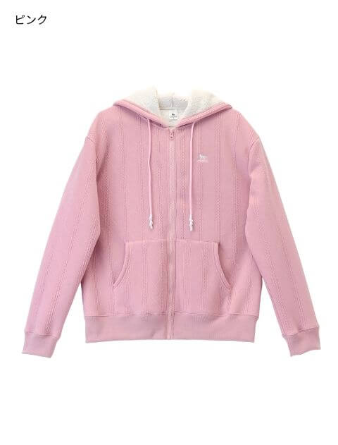 裏ボアケーブルジップパーカー ブランドのドッグデプト/DOG DEPT