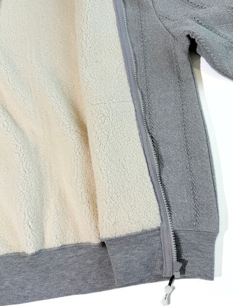 裏ボアケーブルジップパーカー ブランドのドッグデプト/DOG DEPT