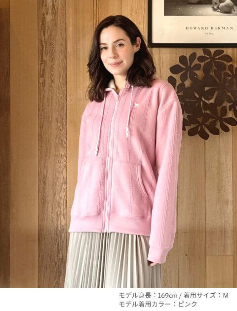 裏ボアケーブルジップパーカー ブランドのドッグデプト/DOG DEPT