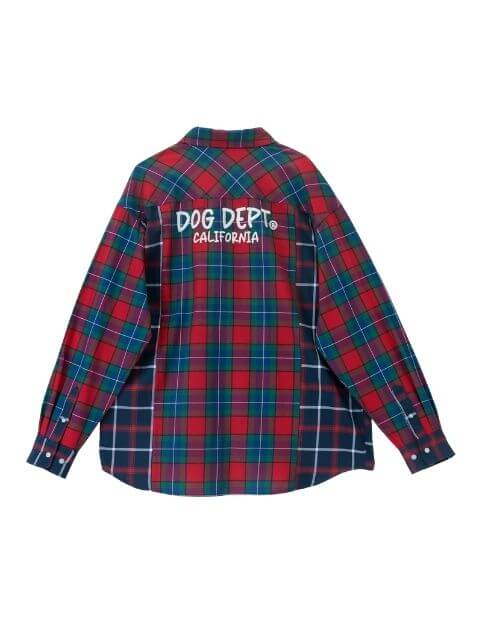 切り替えチェックR/Gシャツ   ブランドのドッグデプト/DOG DEPT