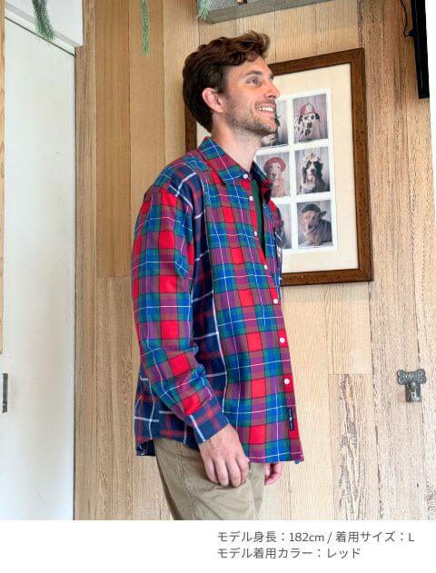 切り替えチェックR/Gシャツ   ブランドのドッグデプト/DOG DEPT