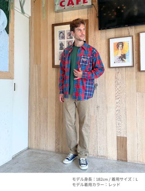 切り替えチェックR/Gシャツ   ブランドのドッグデプト/DOG DEPT