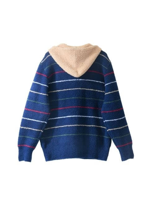 もこもこボーダージップパーカー   ブランドのドッグデプト/DOG DEPT