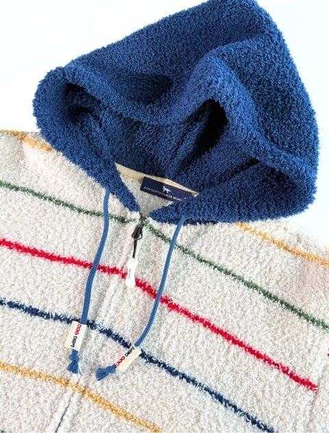 もこもこボーダージップパーカー   ブランドのドッグデプト/DOG DEPT