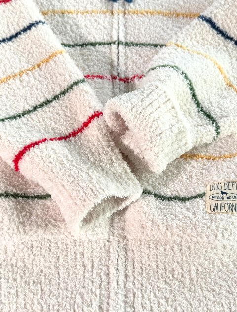 もこもこボーダージップパーカー   ブランドのドッグデプト/DOG DEPT