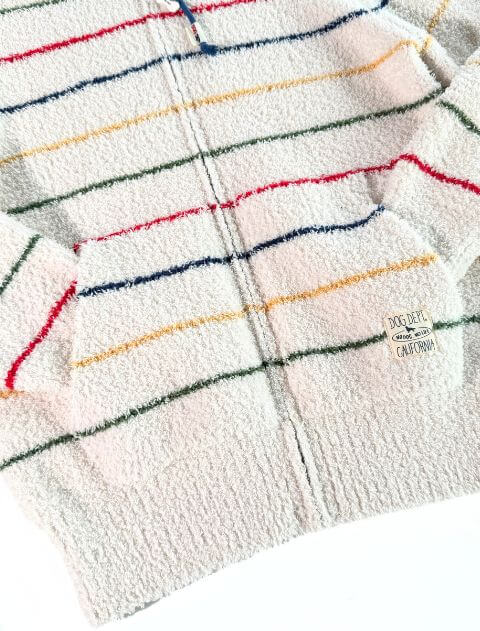 もこもこボーダージップパーカー   ブランドのドッグデプト/DOG DEPT