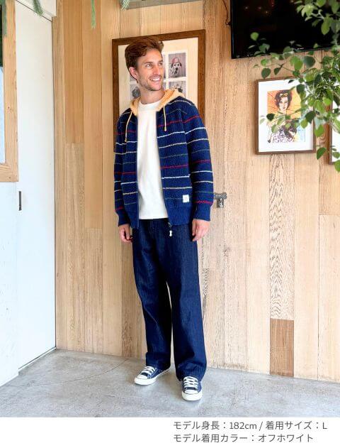 もこもこボーダージップパーカー   ブランドのドッグデプト/DOG DEPT