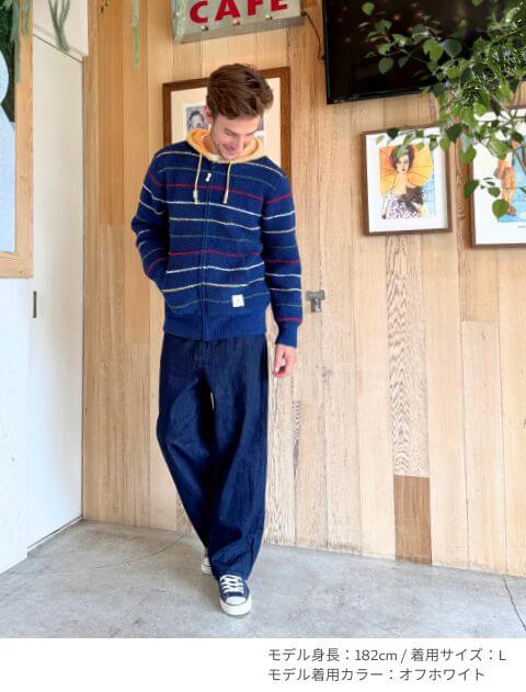 もこもこボーダージップパーカー   ブランドのドッグデプト/DOG DEPT