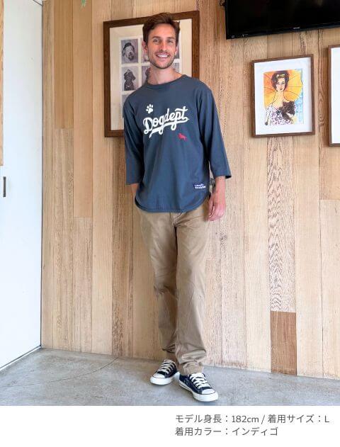 スポーツロゴ７分袖  ブランドのドッグデプト/DOG DEPT