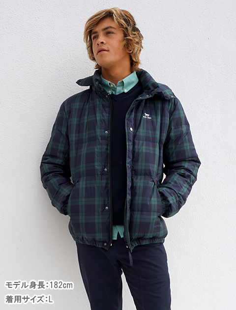 期間限定アウトレット》【UNISEX】チェックダウンジャケット
