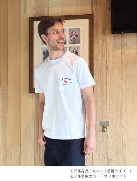 ポケットロゴ 復刻 ベーシックT  ブランドのドッグデプト/DOG DEPT