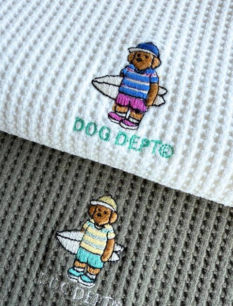 ハイテンションワッフル　クルーT  ブランドのドッグデプト/DOG DEPT
