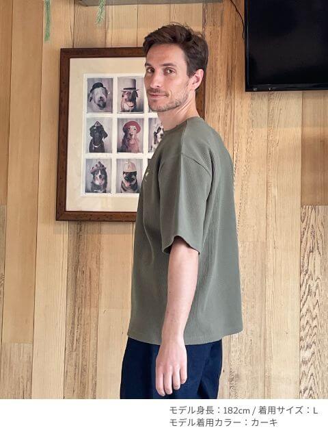 ハイテンションワッフル　クルーT  ブランドのドッグデプト/DOG DEPT