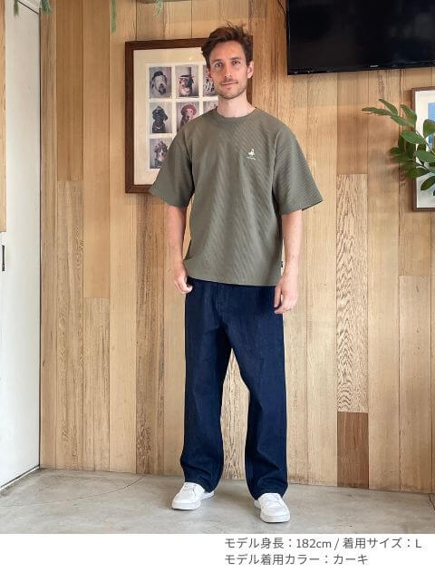 ハイテンションワッフル　クルーT  ブランドのドッグデプト/DOG DEPT