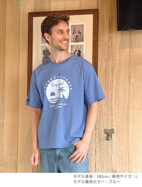 サンセットパームロゴT ブランドのドッグデプト/DOG DEPT