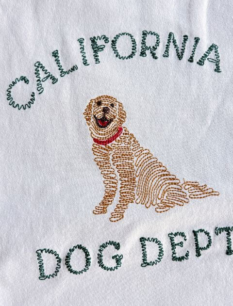 スマイルゴールデン刺繍T  ブランドのドッグデプト/DOG DEPT