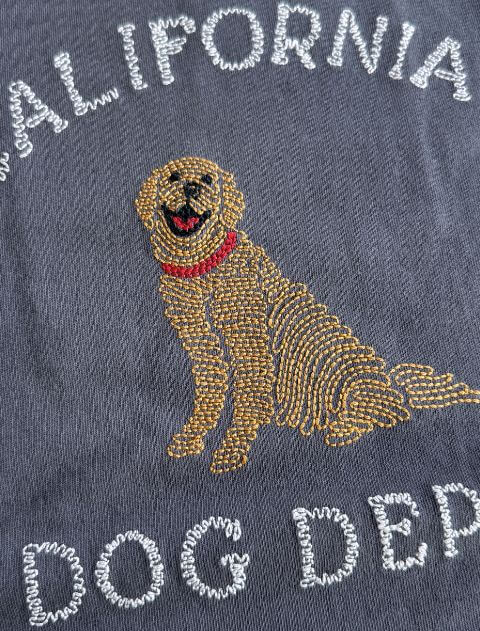 スマイルゴールデン刺繍T  ブランドのドッグデプト/DOG DEPT