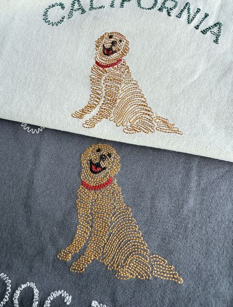 スマイルゴールデン刺繍T  ブランドのドッグデプト/DOG DEPT