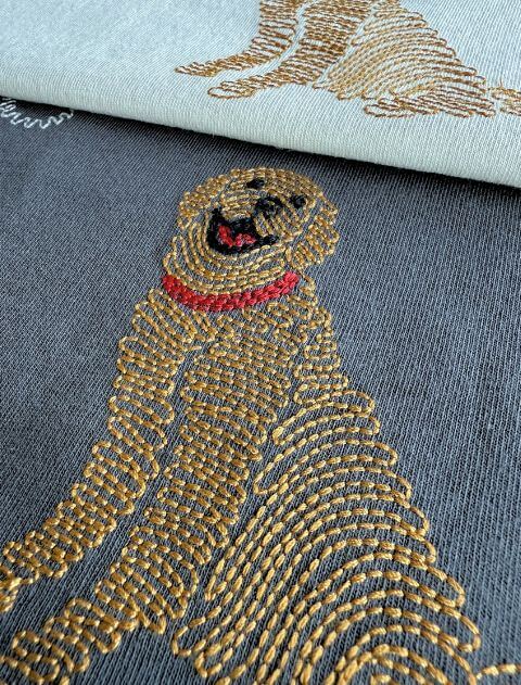 スマイルゴールデン刺繍T  ブランドのドッグデプト/DOG DEPT