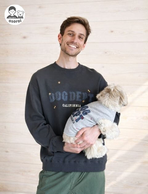デニムアップリロゴスウェット   ブランドのドッグデプト/DOG DEPT