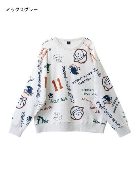 HELLO.MAX総柄ロゴクルー   ブランドのドッグデプト/DOG DEPT