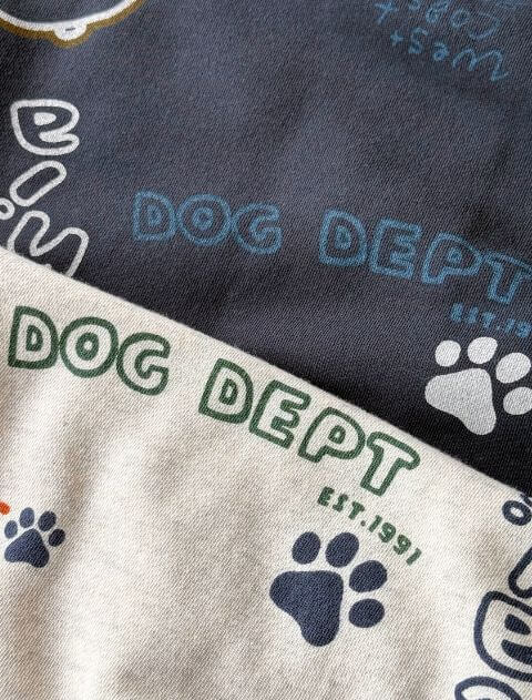 HELLO.MAX総柄ロゴクルー   ブランドのドッグデプト/DOG DEPT