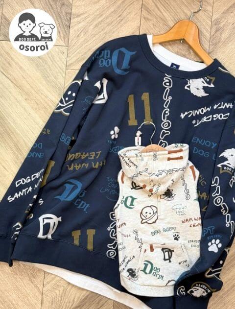 HELLO.MAX総柄ロゴクルー   ブランドのドッグデプト/DOG DEPT