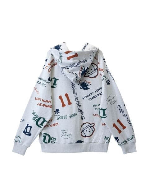 UNISEX】HELLO.MAX総柄ロゴジップパーカー