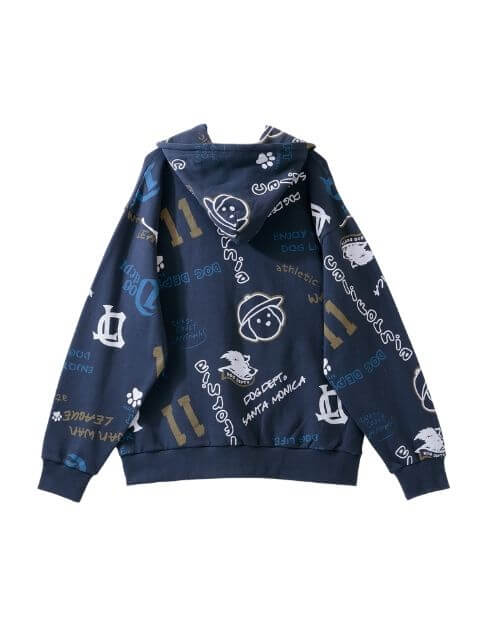 UNISEX】HELLO.MAX総柄ロゴジップパーカー